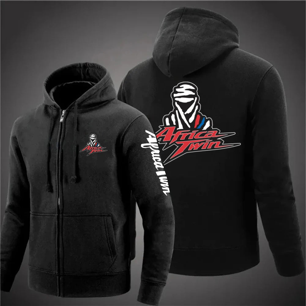 2025 Japan Motorcycle Africa Twin Crf 1000L Men Solid Color Zipper Long Sleeve Jackets Fashion Casual Sweatshirt Pullover Hoodie