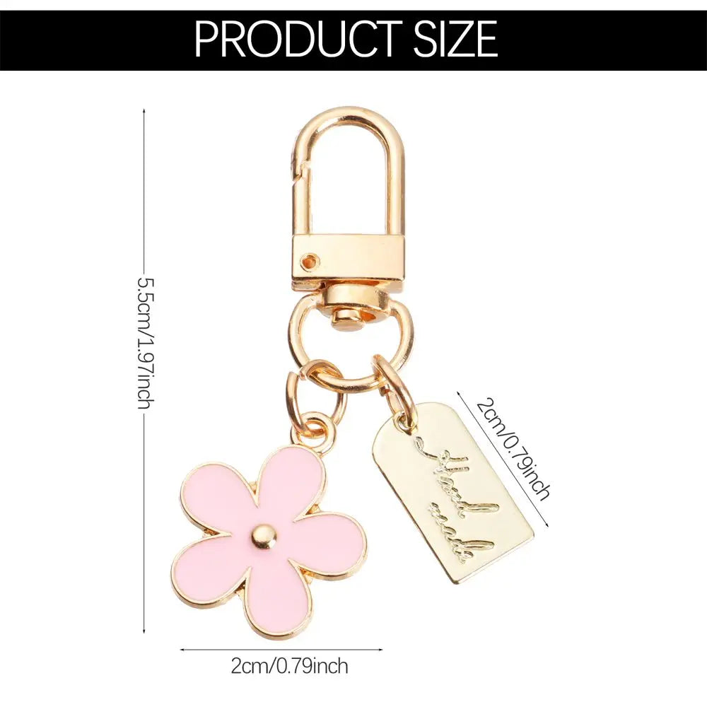 Metal Decoration Charm Keychains Bag Charm Keyring Pendant for Purse Flower Key Chain