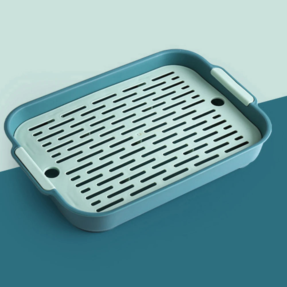 Tray Rabbit Litter Tray Smooth Corner Detachable Design Heightened Grid Design White Blue For Pet’s Training For Pet’s Training