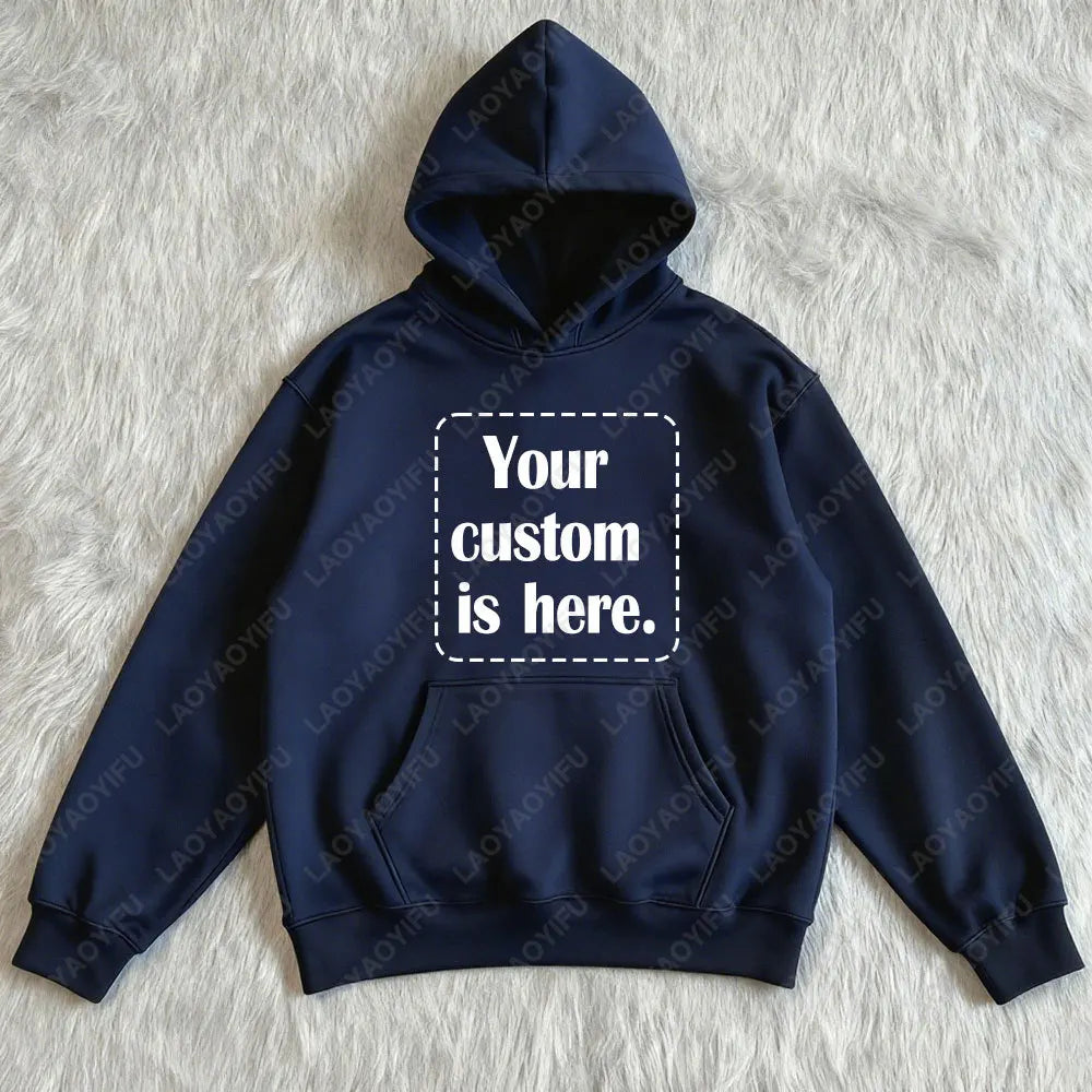 2026 Student Casual Custom Printed Text DIY Hoodie Customized Personalized Hoody Custom Hoodies Text Sweatshirt Clothes