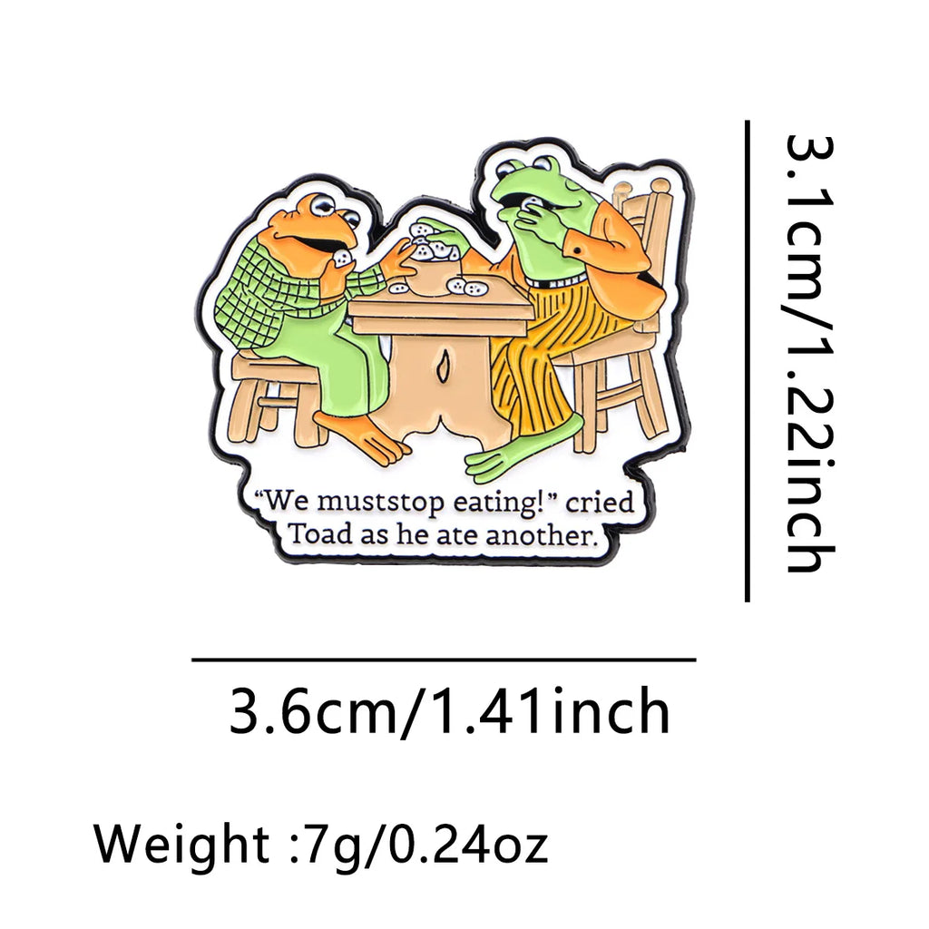 Lustige Frosch-Cartoon-Emaille-Pin-Spruchbrosche, Anstecknadeln, Abzeichen auf Rucksack, Kleidung, Accessoires, lustiger Schmuck, Freunde Geschenk
