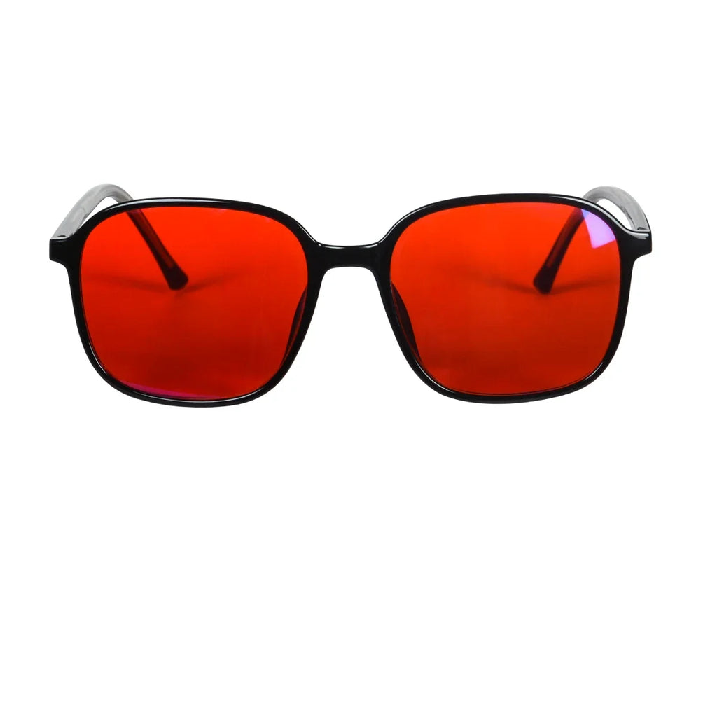 SHINU red lens glasses sleep better eyeglasses before bed only orange lens gaming glasses blue light filter glasses women