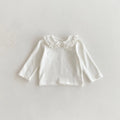2026 Autumn New Girls Long Sleeve Bottoming Shirts Solid Children Cotton T Shirts Baby Girl Peter Pan Collar Tops Kids Clothes