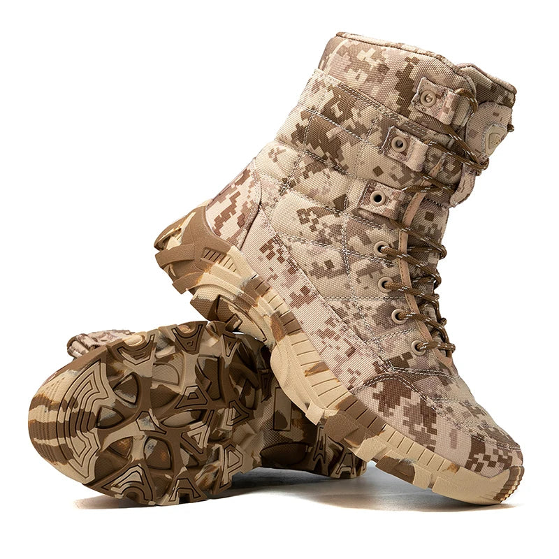 QZHSMY New Men Boots Tactical Shoes High Top Hiking Durable Anti-Slip Outdoor Climbing Trekking Shoe Military Tactical Low Boots