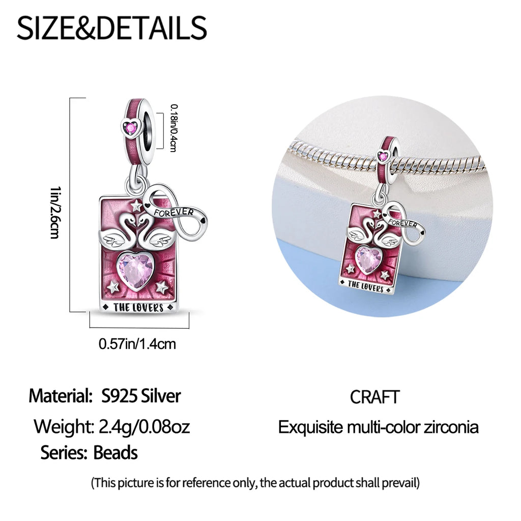 925 Sterling Silver Baocaro brand Charms Pendant with Cubic Zirconia,Fit DIY bracelet necklace Gift for Her,Colgante Plata