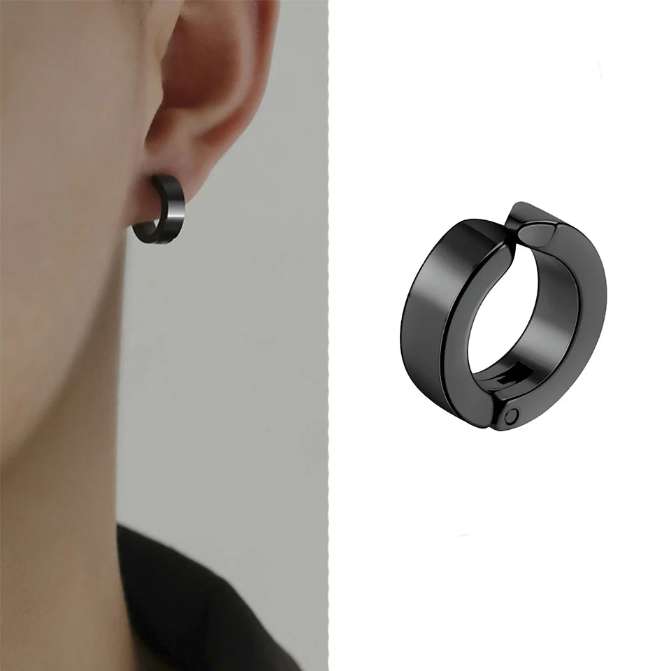 Stainless Steel Magnetic Stud Earrings Gothic Hip Hop Style Non Piercing Clip Ear Stud Unisex Fashion Accessories