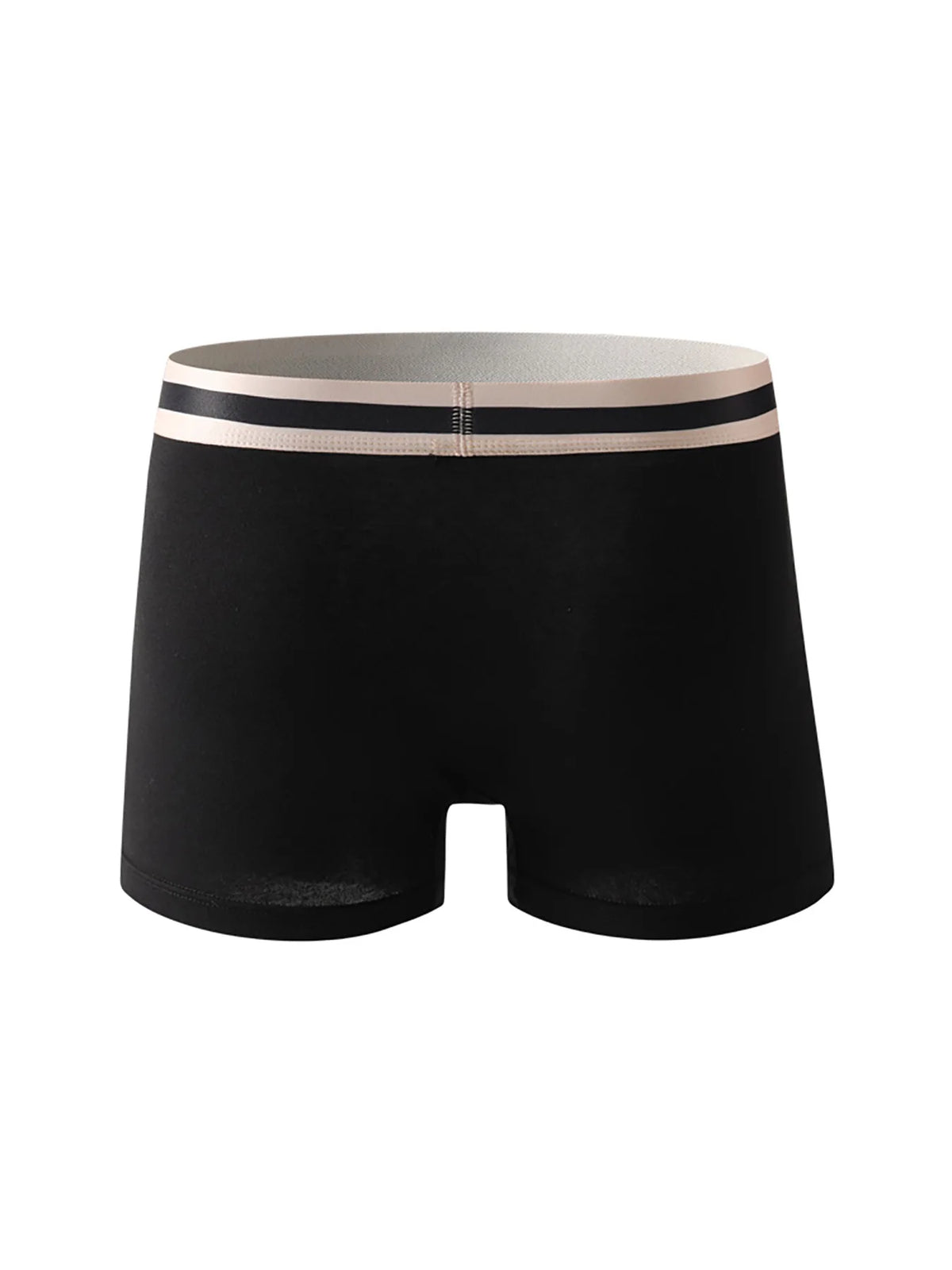 4-Piece Men's Cotton Boxer Briefs Set - Striped Logo Waistband Multi-Color Underwear