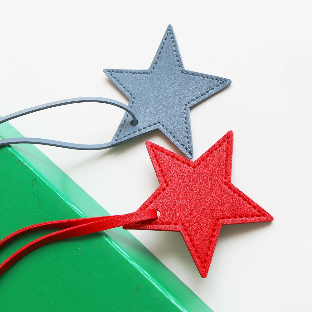 Custom Name Handbag Pendant Cute Star PU Leather Fashion Accessories Wholesale Engrave Initials Travel Luggage Tag Creative Gift
