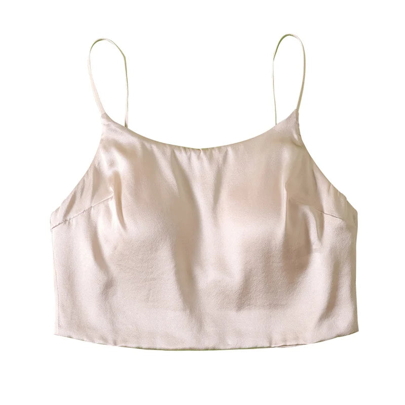 Women Silk Bra, 93%Silk 7%Spandex Underwear,  Full Cup, Comfortable Female Underwear, Thin padding Brassiere, Camis style