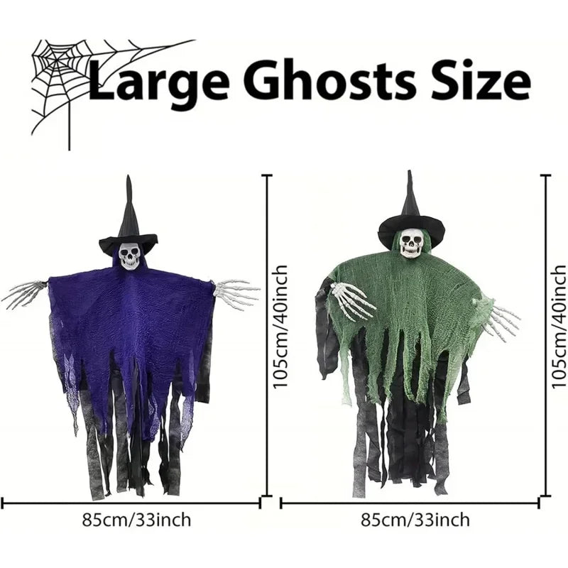 Halloween Pendant Decorations Creepy Skull Ghost Hanging Ornaments for Garden Yard Backyard Party Spooky Outdoor Supplies