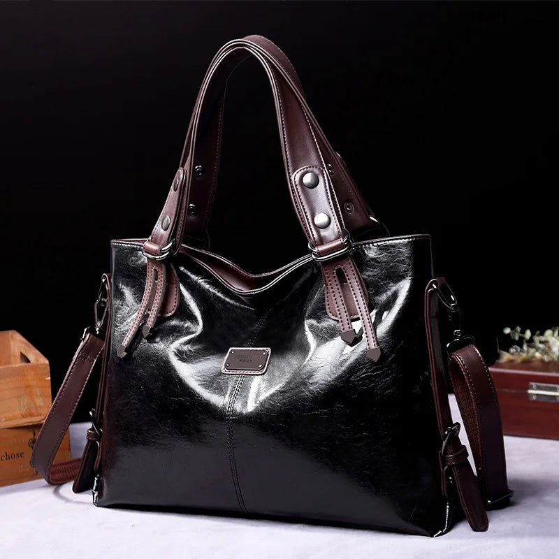 Annmouler Neue Design Frauen Handtaschen Pu-Leder Tragetasche Vintage Weiche Umhängetasche Große Umhängetasche für Damen