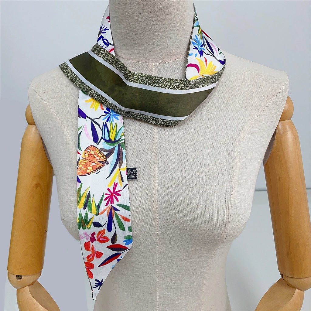 2024 Neues Design Stiefmütterchen Tarot Schal Frauen Luxusmarke Schal Skinny Tasche Seidenschals Foulard Haar Halstuch Stirnband Für Damen