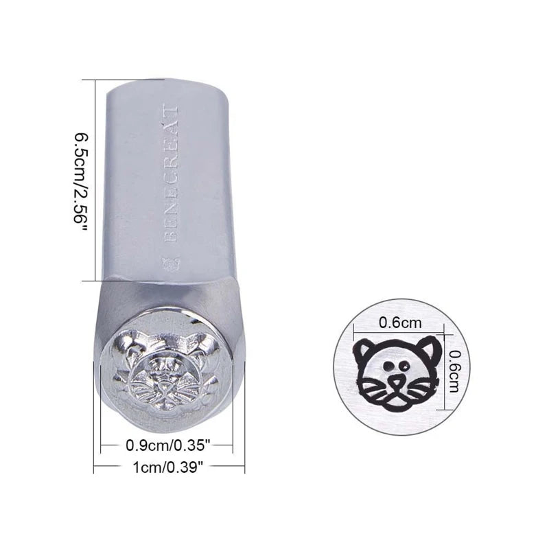 Juego de 12 punzones de metal de 3 mm, diseño de corazón y estrella, para grabado en relieve, para joyería de metal, cuero y estampado en madera