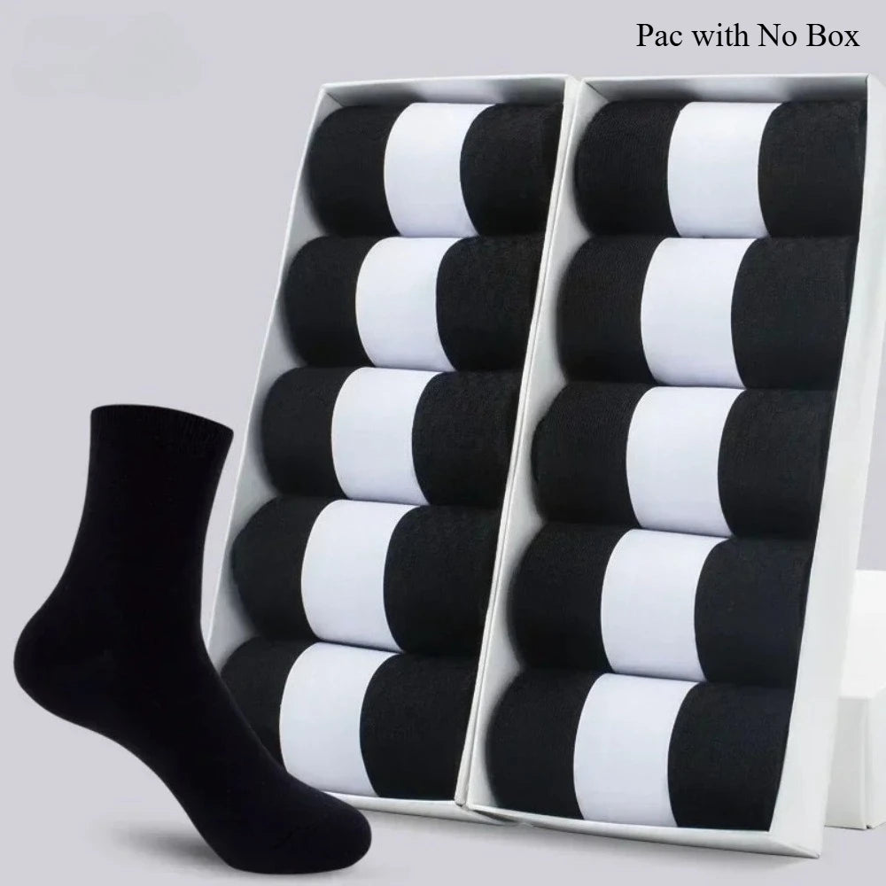 5/10 Pairs Men Socks Cotton Blend Black Business Casual Soft Breathable for  Spring Summer Autumn Winter Size 6-13