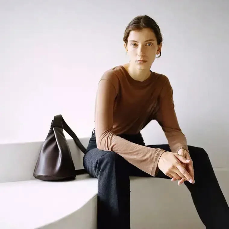 Women Chest Bag PU Bucket Fashion Casual Solid Zipper SOFT Shoulder Bags Crossbody Simple Women Bag Euro-America Style