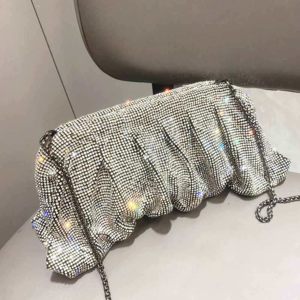 Glänzende Strasssteine, handgefertigte Abend-Clutch-Taschen, neue Faltbörsen und Handtaschen, Luxus-Designer-Hochzeitsfeier, hohe Qualität