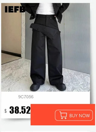 IEFB Men's Suit Pants Solid Color Niche Design Korean Style Casual Straight Elastic Waist Versatile Trousers 2023 New 9C2269
