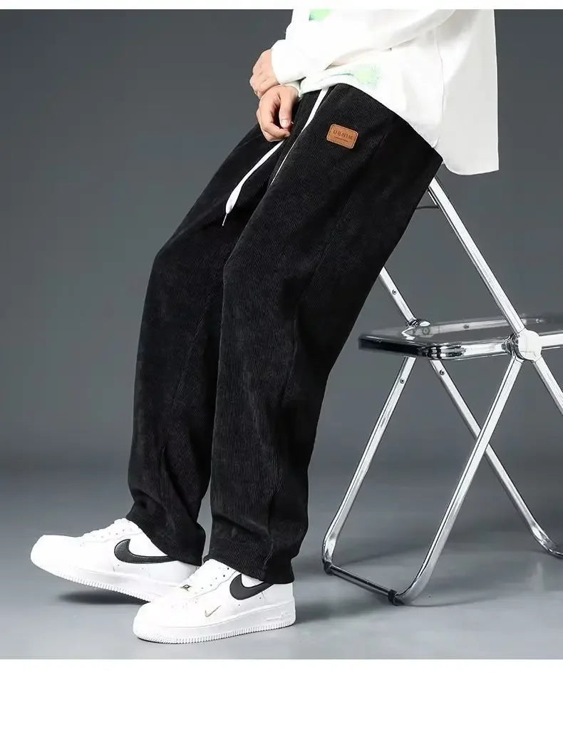 Y2k Korean Men Basic Blank Solid Baggy Joggers Running Sports Pants Trousers Casual Grey Jogging Pants for Men Drawstring Pants