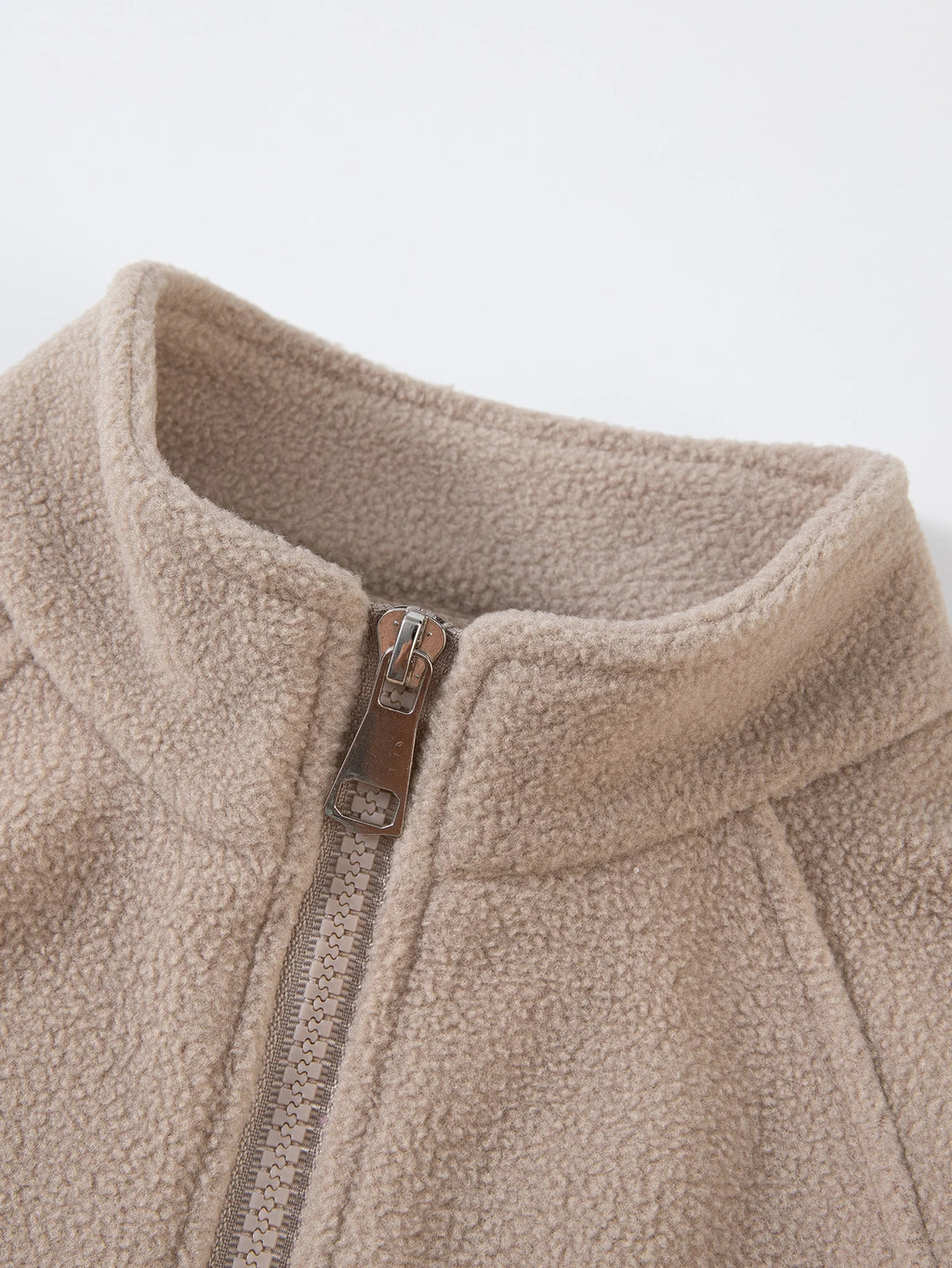 Girls Boys Autumn Winter New Hoodie Warm Leisure Tops Zipper Pullover Solid Color Long Sleeve Stand Collar Design  