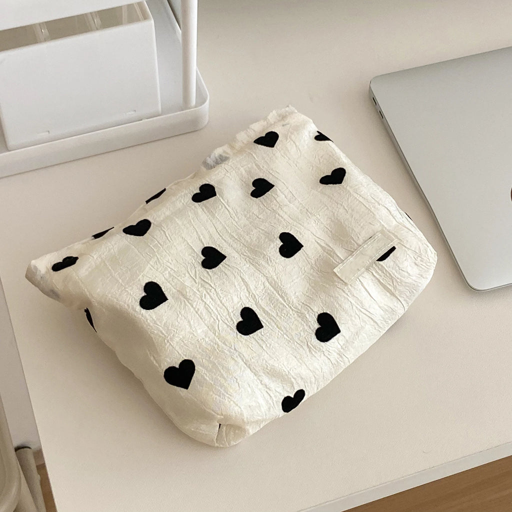Large Capacity Female Cosmetic Bag Portable Travel Lipsticks Toiletry Sundry Storage Bag Canvas Makeup Bag Clutch Bag Handbags