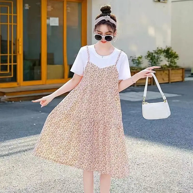 Maternity Dress Summer New Floral Dress Korean Version Casual Fashion Mom Loose Fresh Summer Dress Thin Pregnancy Dresses