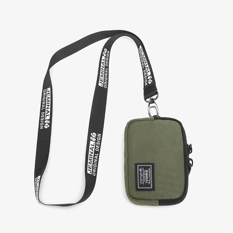 Fashion Mini Neck Wallet for Men Teen Boys Girls Zipper Coin Purse with Lanyard Credit Cards ID Holder Pocket