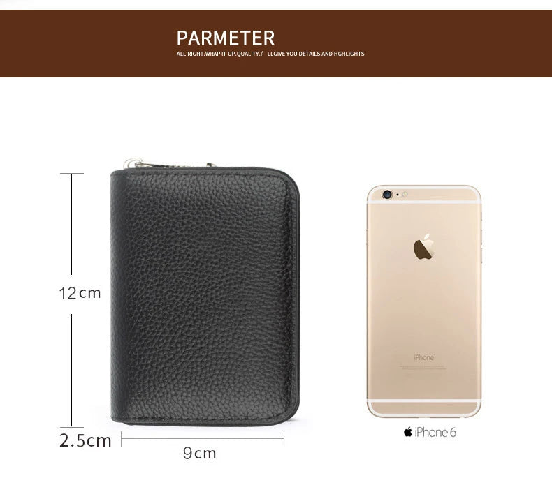 New 2025 Women's Genuine Leather Wallets Fashion Short Wallet Multifunction Purses Card Holder Candy Color Clutch Bags B380