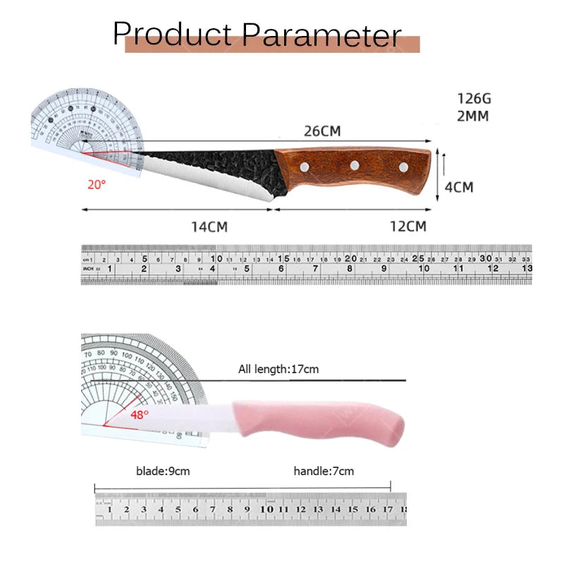 WXCOO Flexible Kitchen Knife Professional Forged Boning Knife Fish Filleting Knife with Sheath Chef Wood Handle Kitchen Supplies
