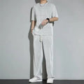 2025 Japanese Style New Korean Minimalist Men's Casual T-shirt and Pants High-quality Street Wear Two-piece Suit