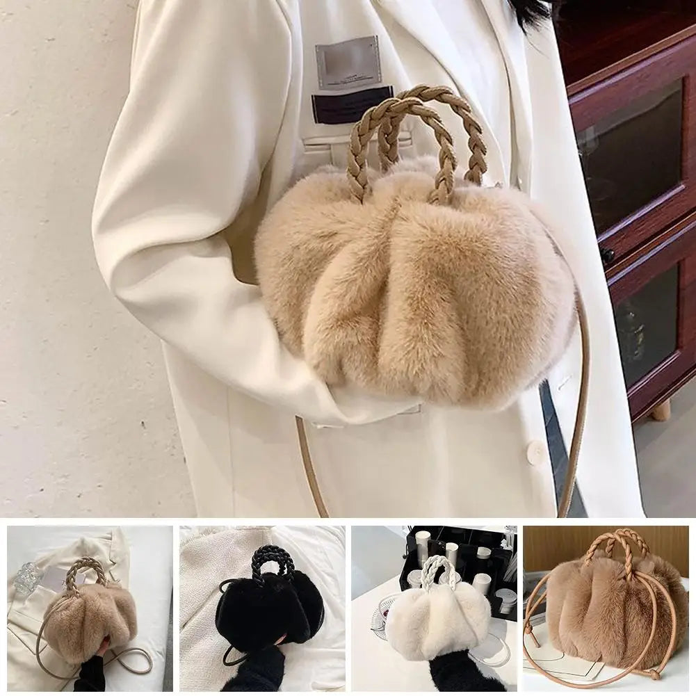 Cute Pumpkin Bag Autumn And Winter New Fashion Cloud Crossbody Bag Niche Design Sweet Girls Handbag Travel Shoulder Bag