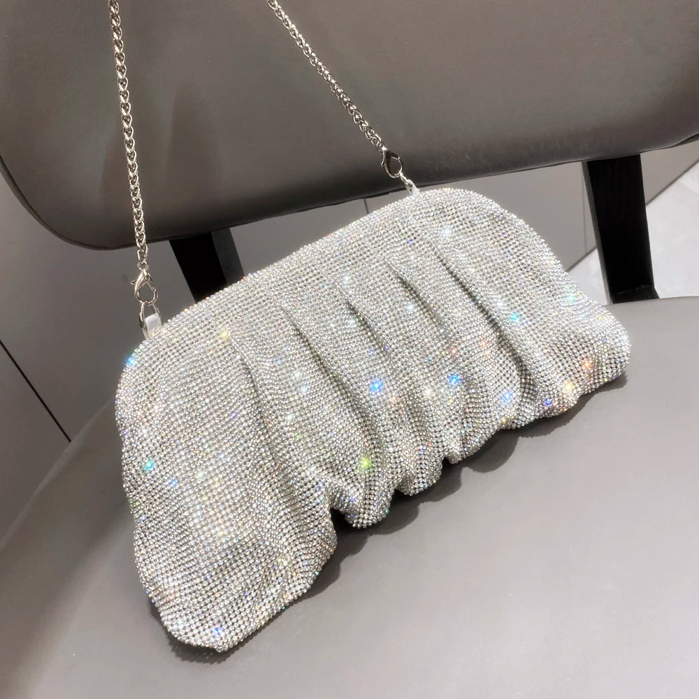 Glänzende Strasssteine, handgefertigte Abend-Clutch-Taschen, neue Faltbörsen und Handtaschen, Luxus-Designer-Hochzeitsfeier, hohe Qualität