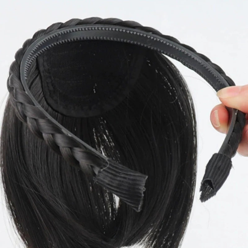 Women Girls Fake Hair Headband Fringe Wig Bangs Hairband Hair Extension Clips In Hair Extension Hair Accessories Hairpiece Clips