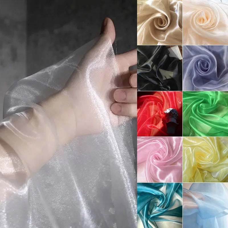 3/5/10m  Crystal Sheer Organza Voile Fabric - Ideal Material for Making Clothing and DIY Crafts, By the Meter