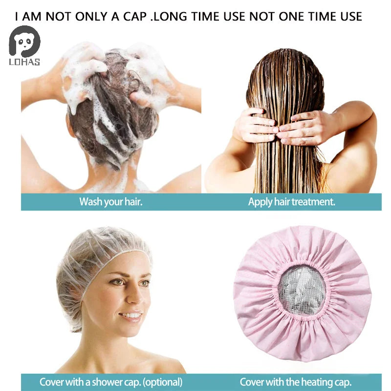 Self-heating Tin Foil Hat Thickened Heating Steam Hair Mask Cap Portable Hair Salon Smooth Hair Oil Baking Cap ✔☑