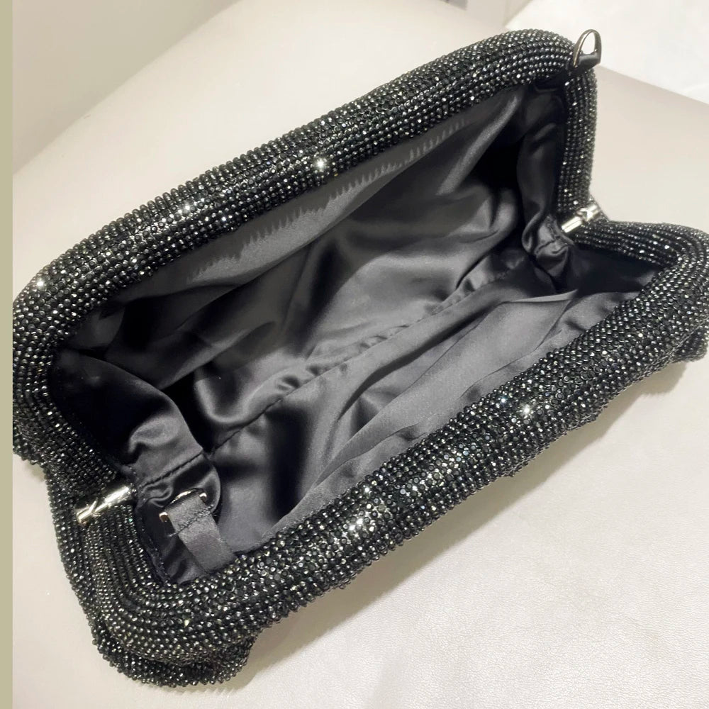 Glänzende Strasssteine, handgefertigte Abend-Clutch-Taschen, neue Faltbörsen und Handtaschen, Luxus-Designer-Hochzeitsfeier, hohe Qualität