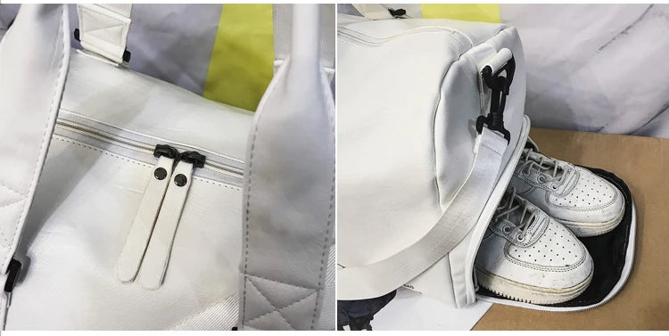 Men Gym Bag custom logo Large Dry And Wet Fitness Handbag Male Female Sports bag personality customization PU Leather Travel bag