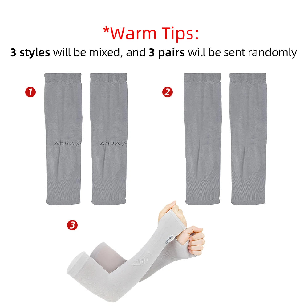 3 Pairs UV Arm Sun Sleeves – Breathable Protection, Uses for Driving Sports Hiking & Outdoor Summer Activities