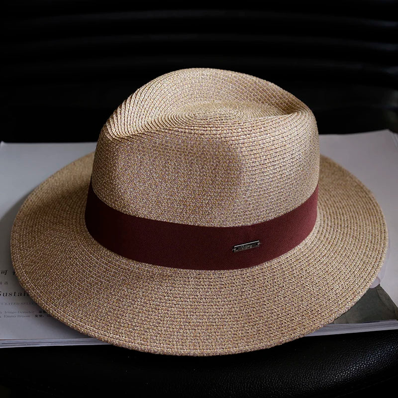Summer Women Straw Hats Sun Visor Cap Leisure Elegant Panama Hat For Men Gentleman Formal Hat Manattend  Party Quality Hat Gifts