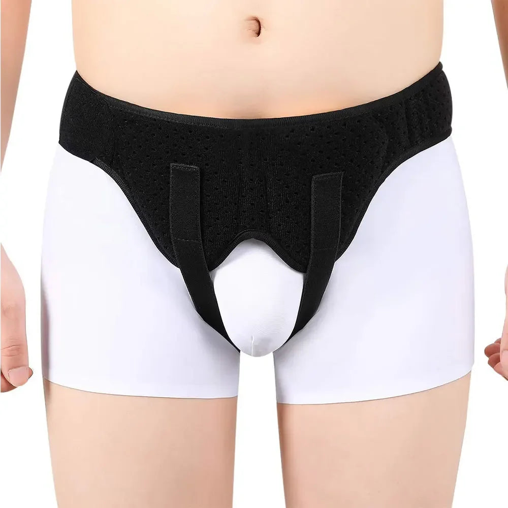 Hernia Belt Truss For Inguinal Hernia Support Brace Pain Relief Recovery Strap Breathable Belts + 2 Removable Compression Pads