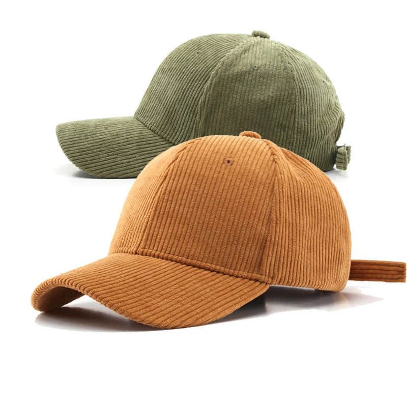 2025 New Corduroy Baseball Cap Women Men Cotton Solid Sunhat Sport Snapback Caps Autumn Warm Fashion Hip Hop Fishing Hat