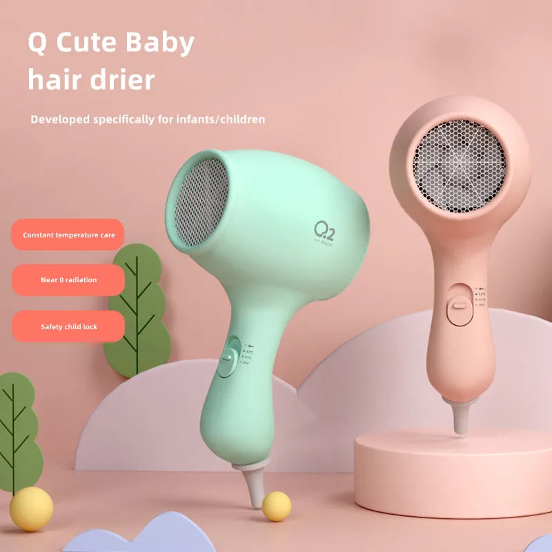 2025 New Upgrade Q2 Children's Hair Dryer Silent Constant Temperature Negative Ion 0 Radiation with Safety Lock Hair Dryer