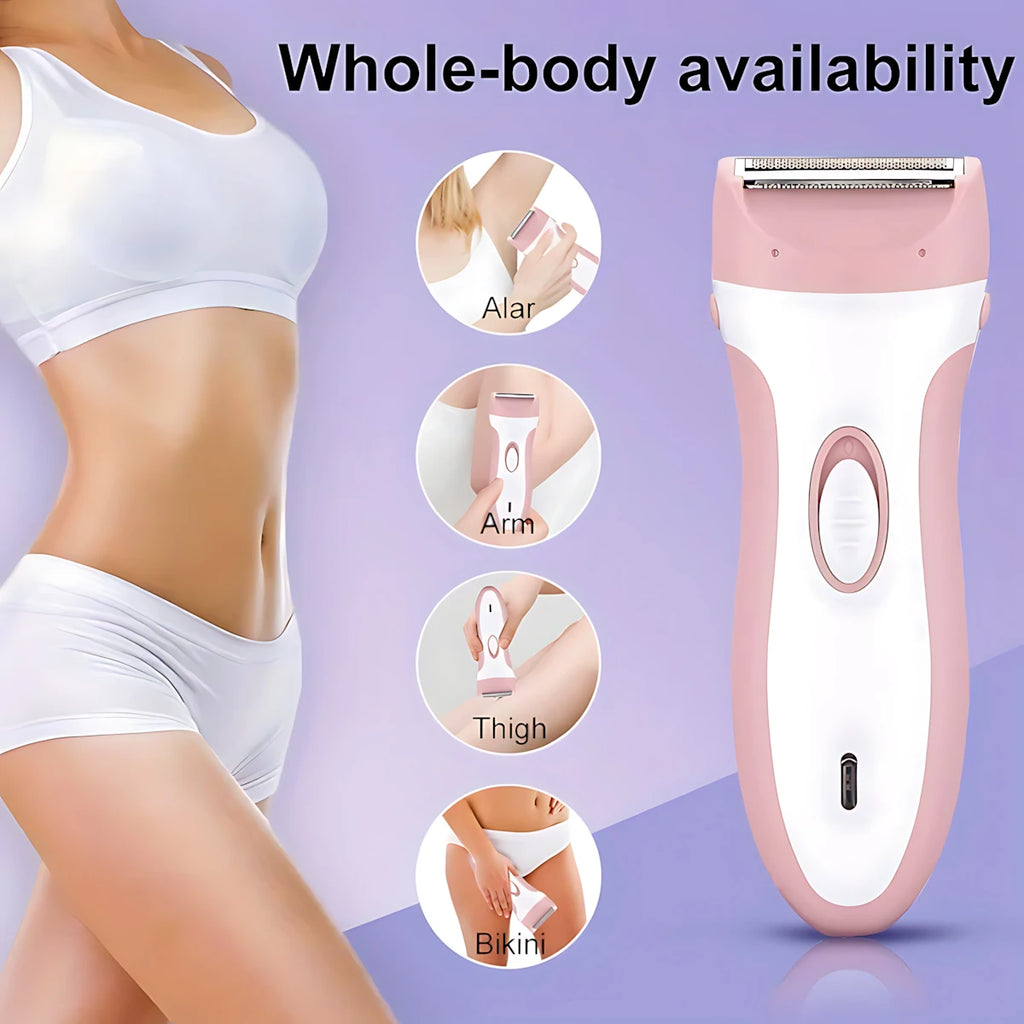 Women Body Trimmer Shaver Electric Underarm Hair Razor Arm Leg Bikini Line Groin Hair Trimmers Rechargeable Battery Grooming Kit