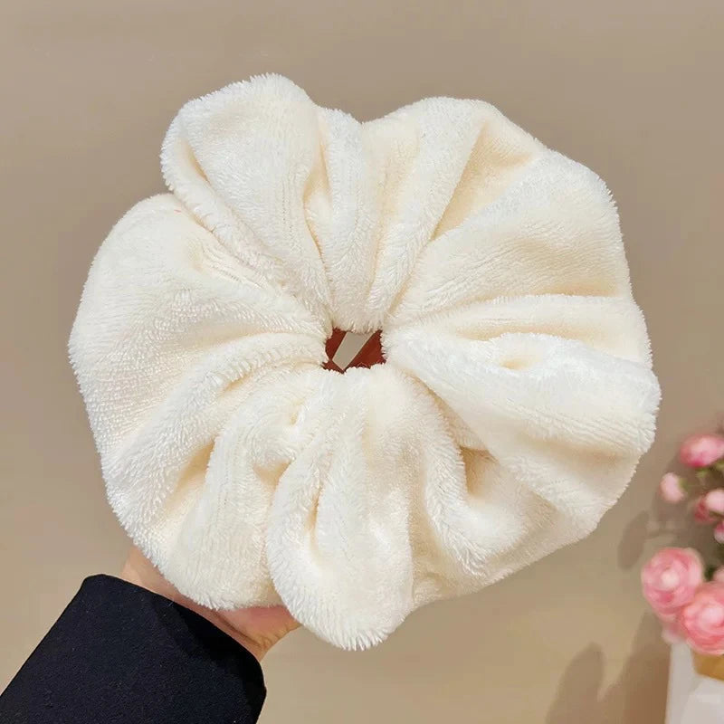 1pc Autumn and Winter Large Towel Hair Hoop Plush Dry Hair Large Intestine Hair Hoop High End Sensation Headrope Headpiece