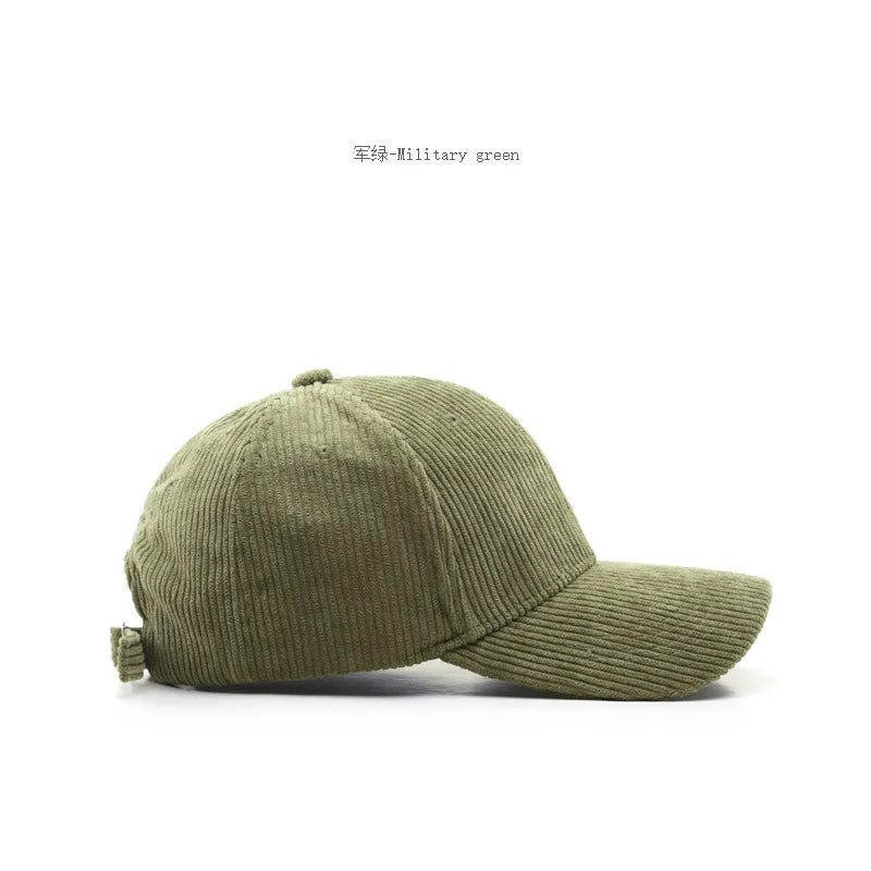 2025 New Corduroy Baseball Cap Women Men Cotton Solid Sunhat Sport Snapback Caps Autumn Warm Fashion Hip Hop Fishing Hat