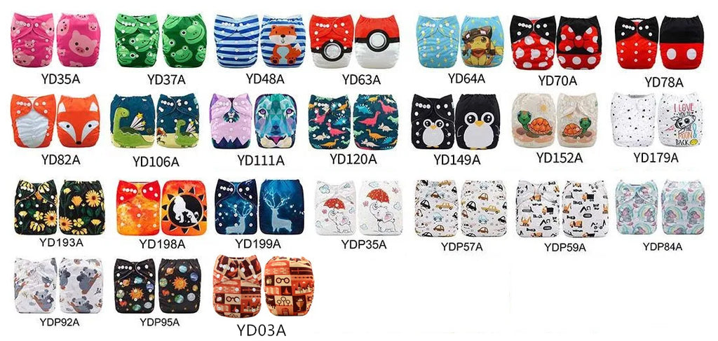 U Pick ALVABABY Waschbare Stoffwindel Ökologische Taschenwindel Windel Passend für 0-2 Jahre 3-15kg Baby mit 1 Stk. Einlage