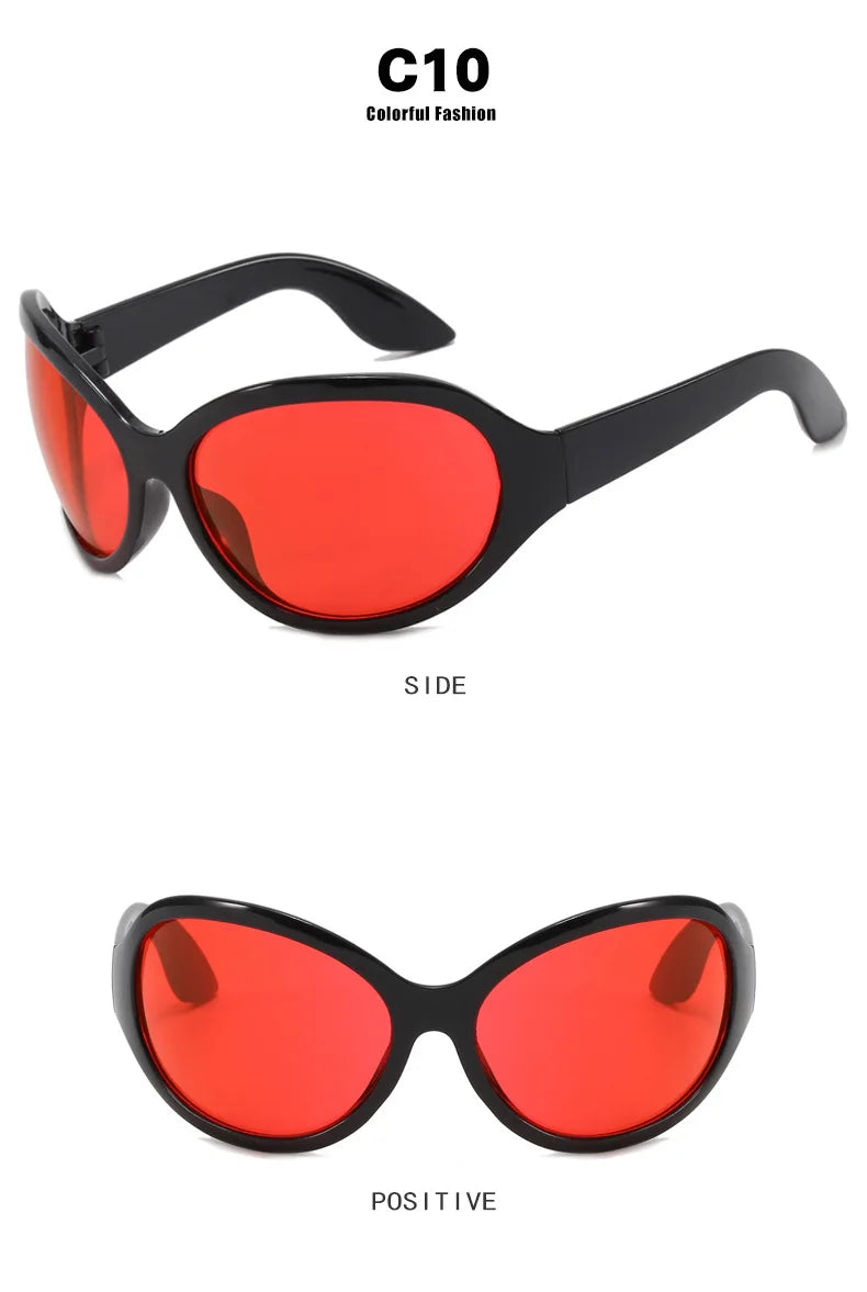 DOHOHDO UV400 Fashion Irregular Round Sunglasses For Women Men Vintage Designer Ladies Sun Glasses Ins Trending Female Shades