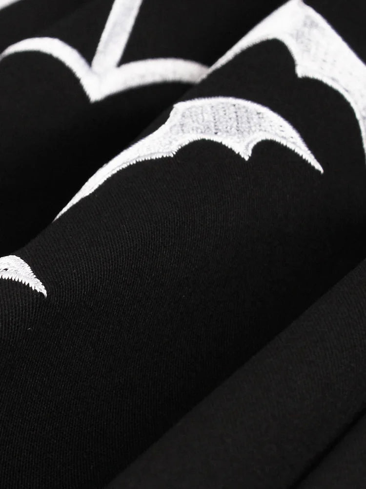 Tonval Bat Embroidery Halloween Costumes Party Vintage Dresses for Women Cap Sleeve Keyhole Front Retro A Line Dress