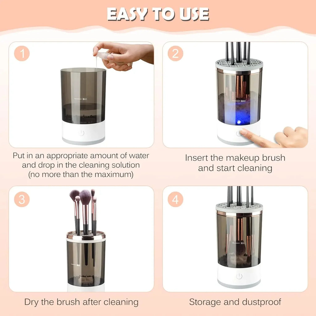 Automatic Makeup Brush Cleaner Rechargeable Lazy Makeup Brush Cleaner Cosmetic Brush Automatic Brush Scrubber Skin Care Tools