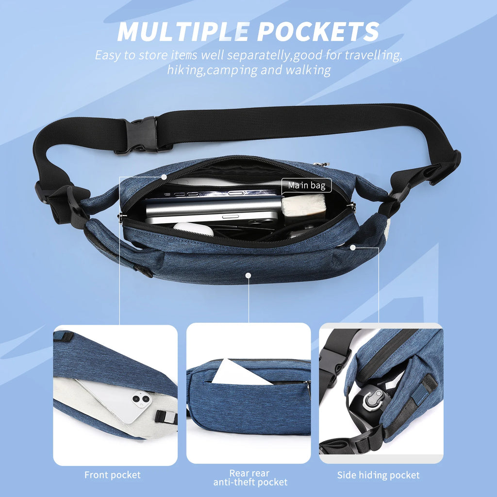 Bolso bandolera antirrobo para hombre y mujer, mochila pequeña de un solo hombro, mochila de pecho para deportes
