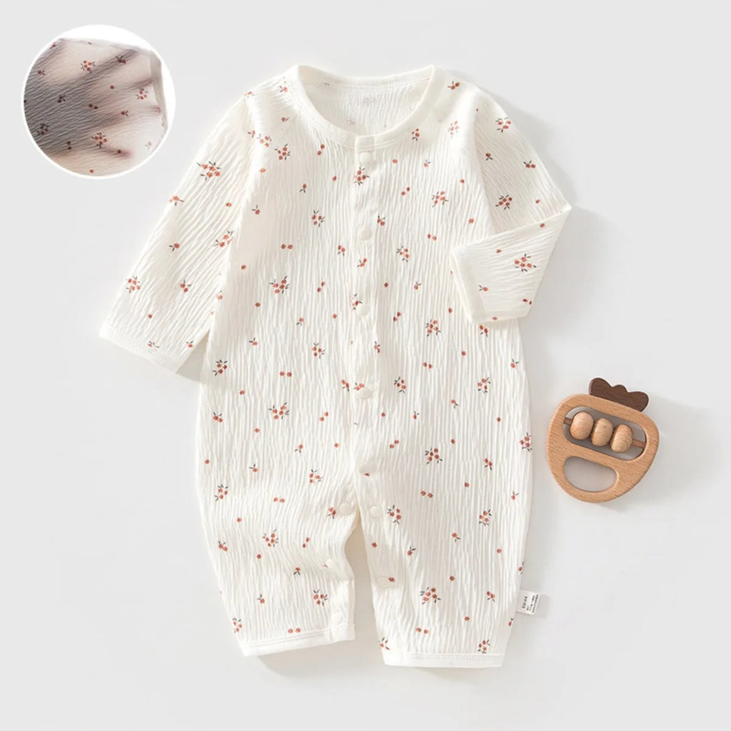 Baby Pure Cotton Breathable Skin-friendly One-piece 0-18M Kid Summer Lightweight Romper Infant Snap Closure Casual Comfy Onesie